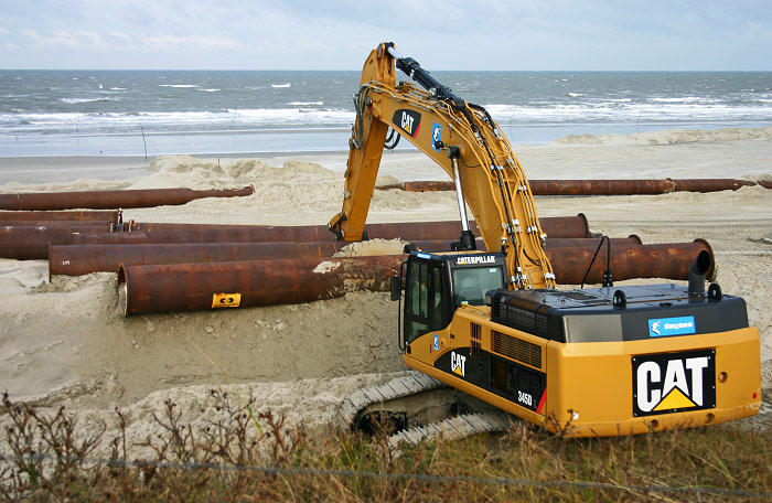 Bagger mit Spülrohren