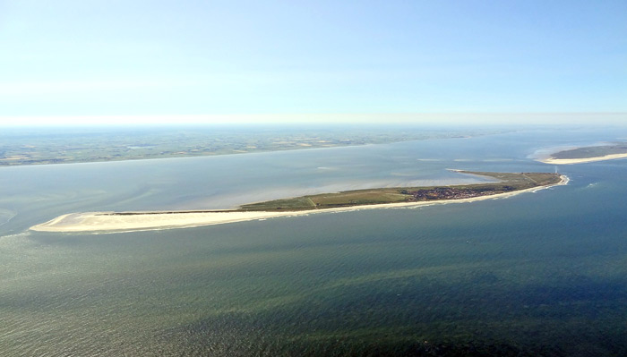 Wangerooge vom Flugzeug aus gesehen