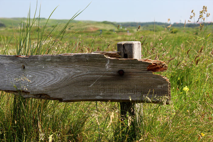Holztafel am Deich
