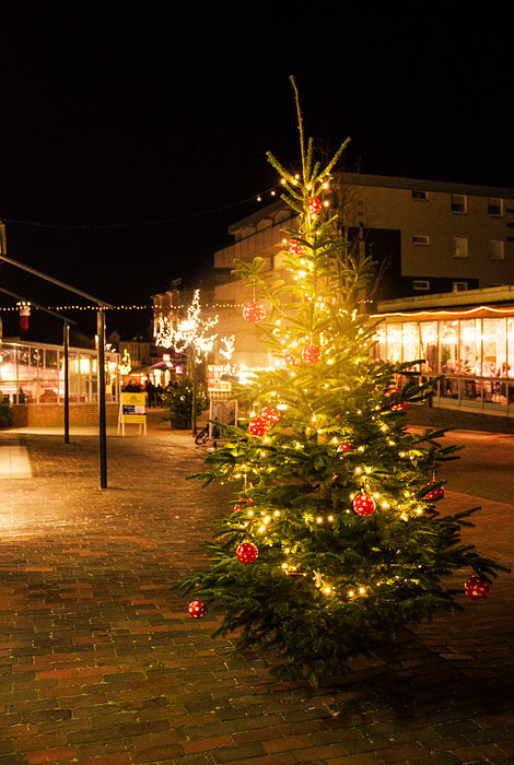 Weihnachtsbaum im Dorf