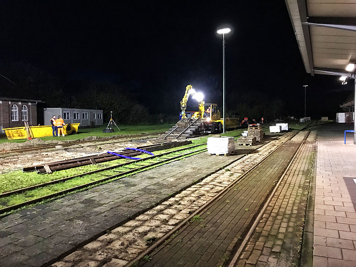 Gleisarbeiten am Bahnhof