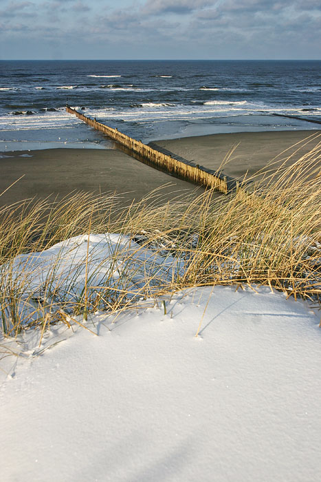 Pfahlbuhne am Strand