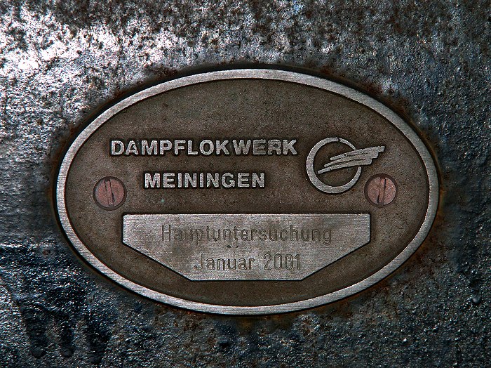 Waggonschild &raquo;Dampflokwerk Meiningen&laquo;
