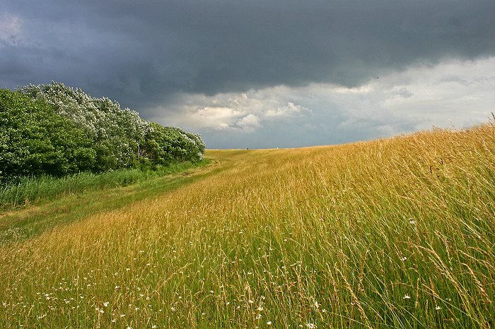 Wolken &uuml;berm Deich