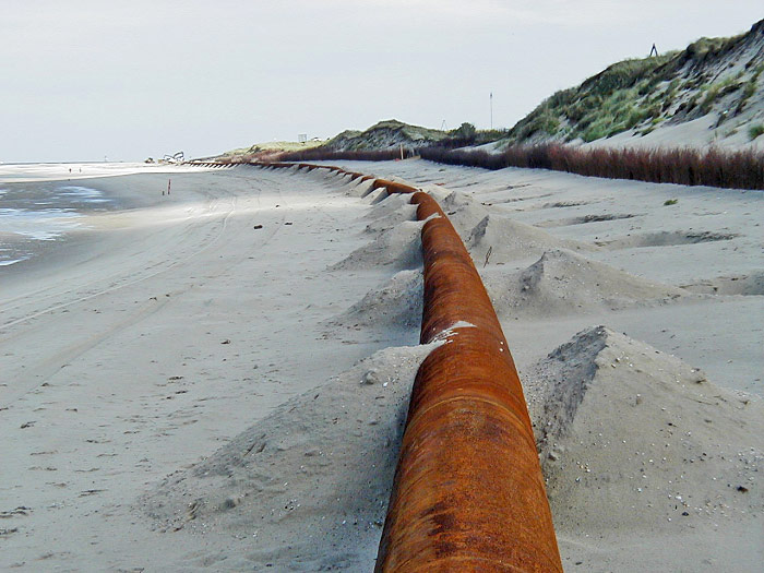 Spülrohr am Inselstrand