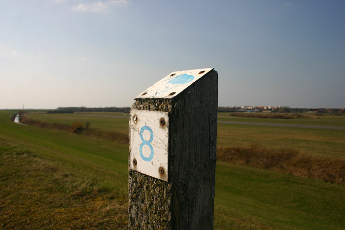 Pfahl auf dem Ostgrodendeich