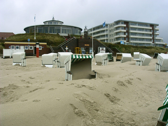 Hauptstrand nach dem Sturm