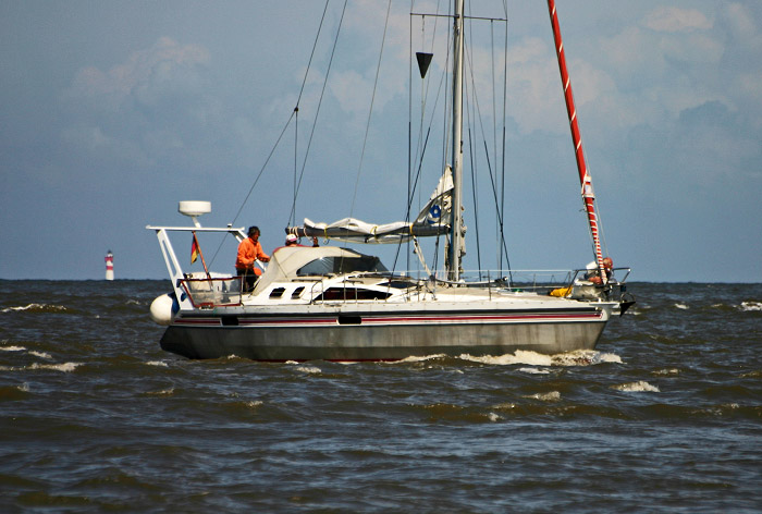 Segelboot in der Blauen Balje