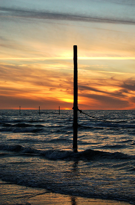 Badefeld im Abendlicht