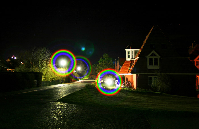 Stra&szlig;e Am Wattenmeer bei Nacht