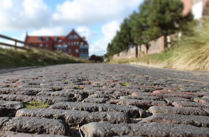 Klinkerpflaster in der Peterstra&szlig;e