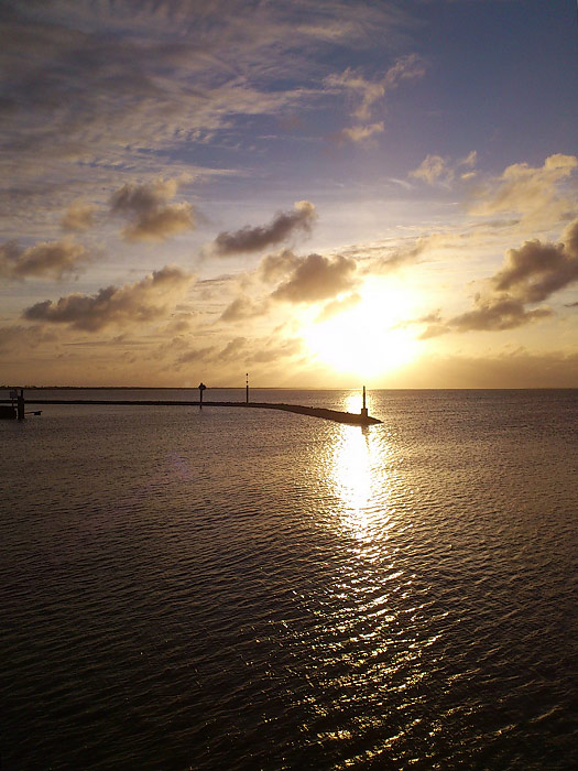 Sonnenaufgang am Westanleger