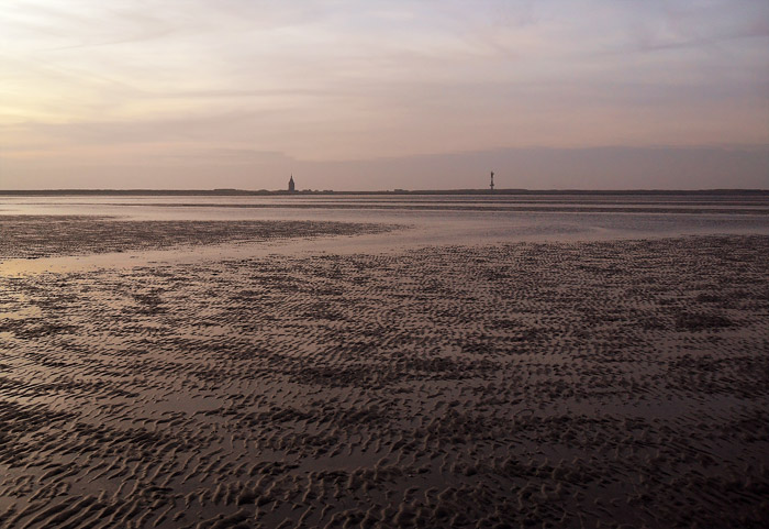 Abendd&auml;mmerung im Watt