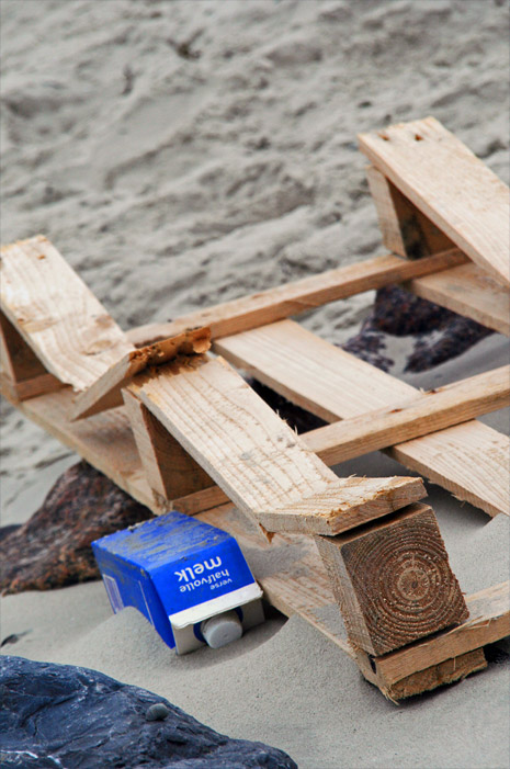 Strandgut am Fuße des Längswerks