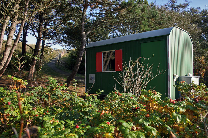 Bauwagen des Wasser- und Schiffahrtsamtes