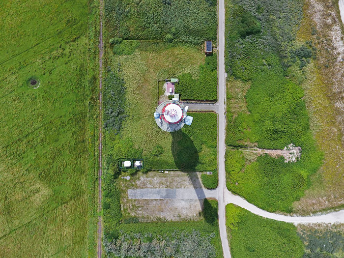 Neuer Leuchtturm aus der Vogelperspektive