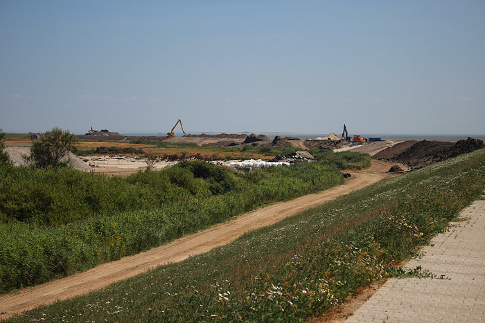 Bauarbeiten am Ostgrodendeich