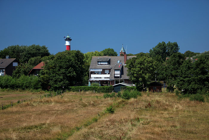 Blick vom Deich auf den Dorfgroden