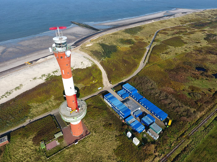 Neuer Leuchtturm aus der Vogelperspektive