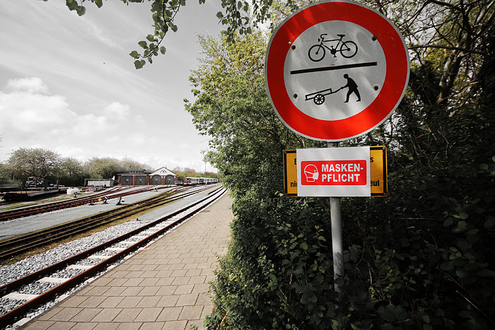 Maskenpflicht auf dem Bahnsteig