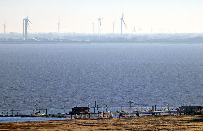 Westanleger und Watt bei Hochwasser