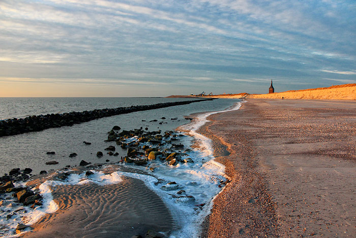 Winterspaziergang vom Anleger zum Deckwerk