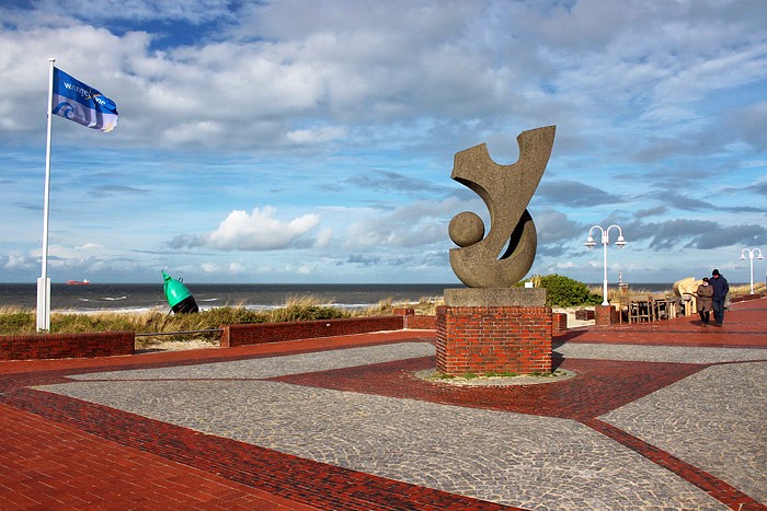 Der Navigator auf der Strandpromenade