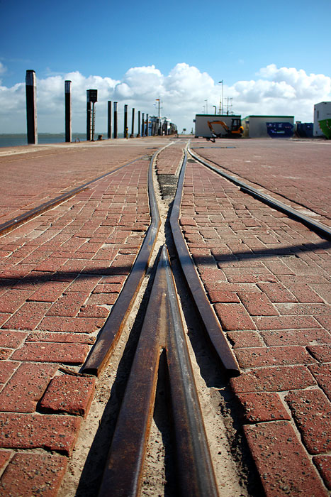 Stillgelegte Weiche am Anleger