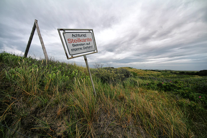 Schild in den D&uuml;nen