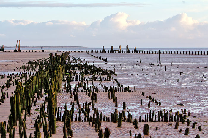 Pfahlreste im Inselosten