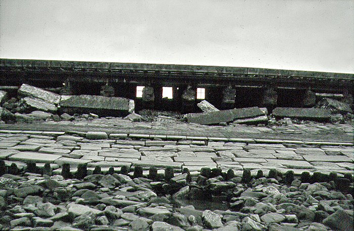 Sturmflut 1962. Zerst&ouml;rte Strandmauer