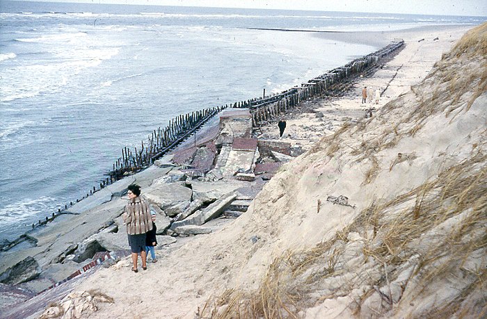 Sturmflut 1962. Zerst&ouml;rte Strandmauer