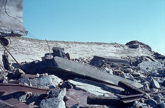 Sturmflut 1962. Zerst&ouml;rte Strandmauer