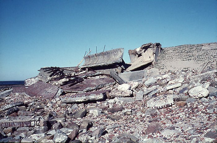 Sturmflut 1962. Zerst&ouml;rte Strandmauer