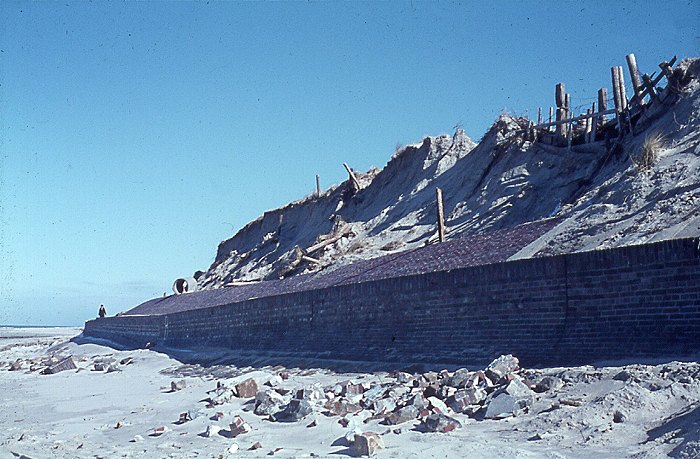 Sturmflut 1962. Strandmauer