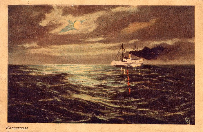 Dampfer im Mondschein