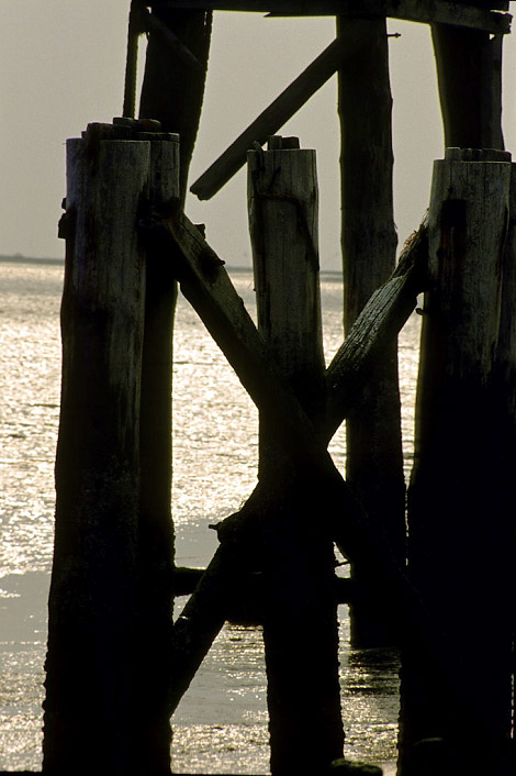 Pfahlkonstruktionen am Ostanleger