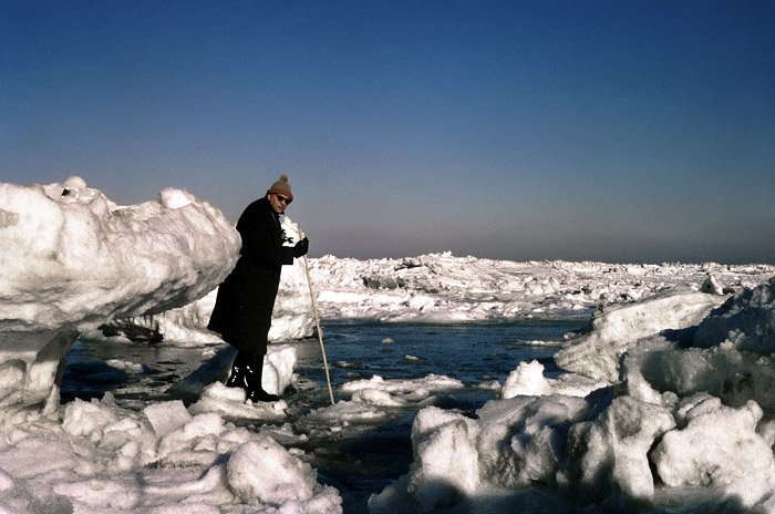 Mannshohe Eisschollen