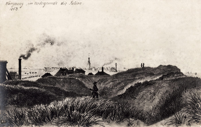 Alt Wangeroog, im Vordergrund die Saline