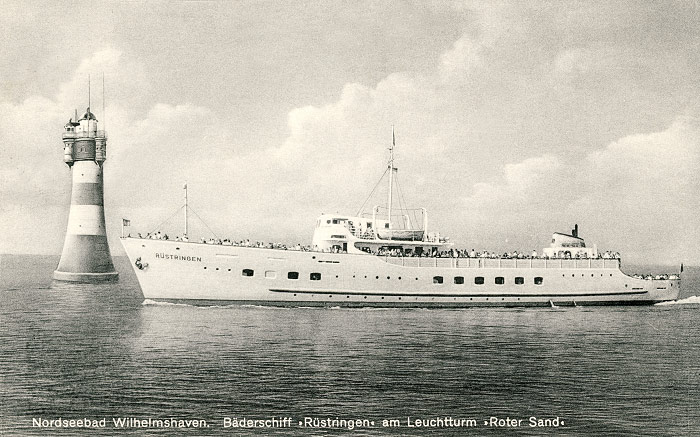 B&auml;derschiff R&uuml;stringen am Leuchtturm Roter Sand