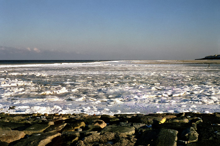 Eisbildung am Strand