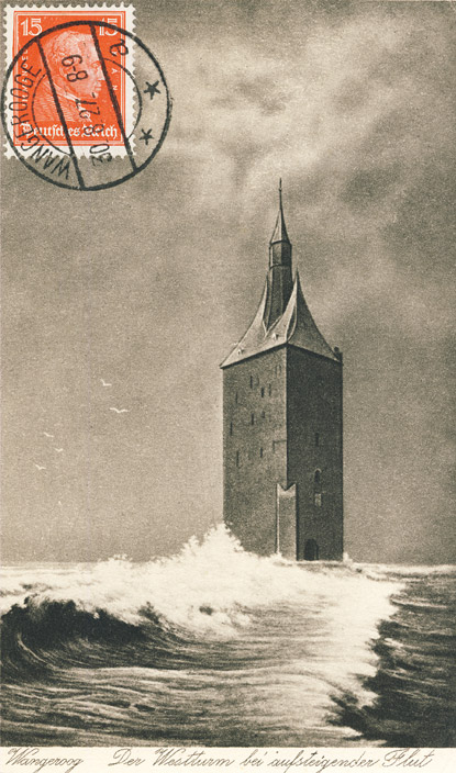 Der Westturm bei aufsteigender Flut