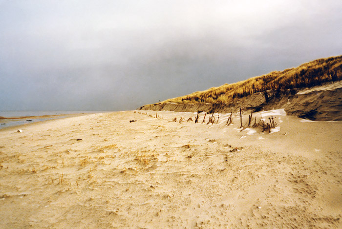 Schneeflecken an den Ostd&uuml;nen