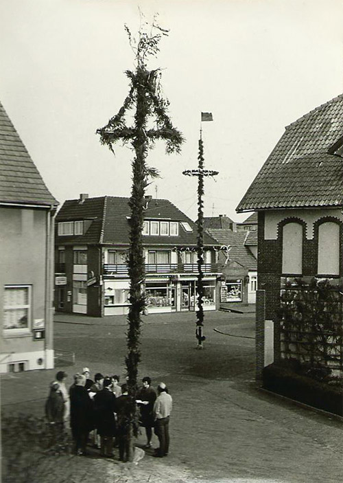 Aufstellen eines &raquo;geklauten&laquo; Maibaums