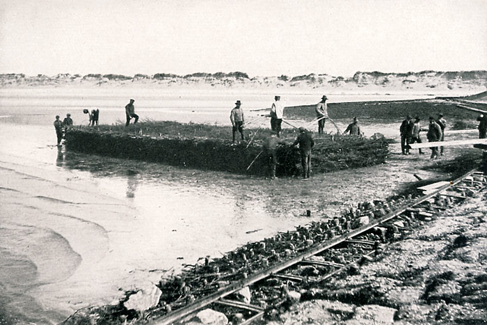 Sinkstückbau auf Wangerooge-West