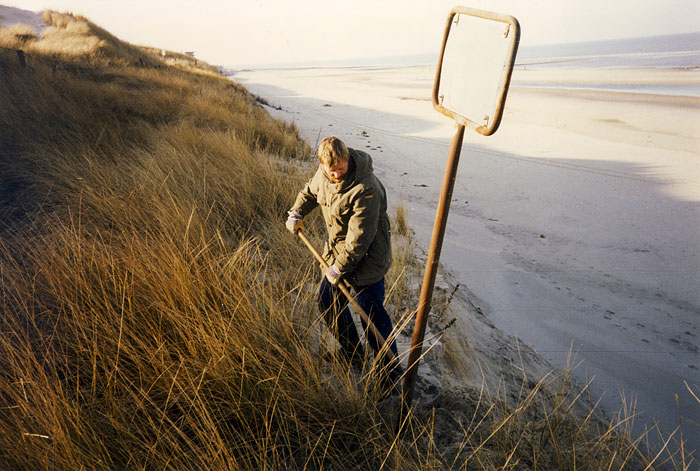 Bergung des Schildes nach der Sturmflut