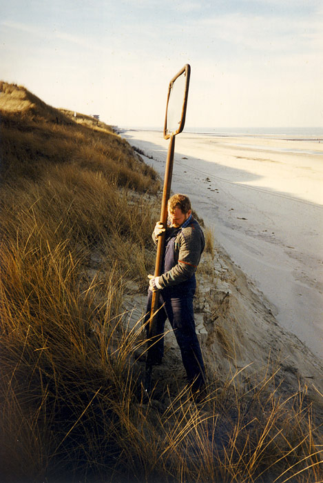 Bergung des Schildes nach der Sturmflut
