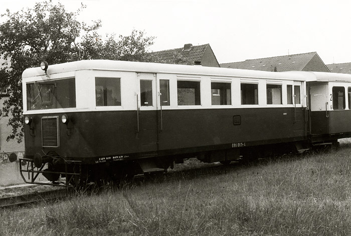 Wismar-Triebwagen an der Siedlerstra&szlig;e