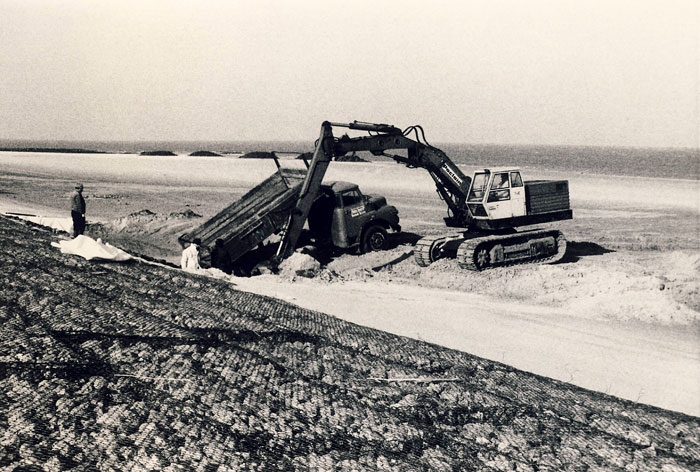 Gabionen auf dem Nordwest-L&auml;ngswerk