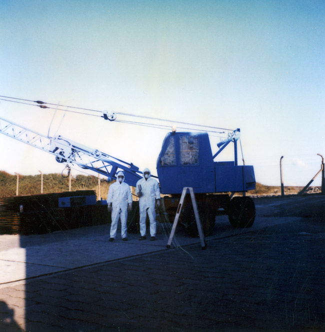 Lackierarbeiten am Seilbagger